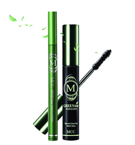 MCC ECOCERT Organic Green Tea Volumizing Mascara and Black Eyeliner Waterproof Set