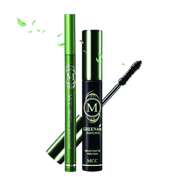 MCC ECOCERT Organic Green Tea Volumizing Mascara and Black Eyeliner Waterproof Set
